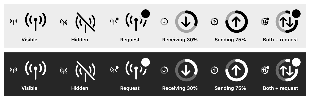 Menu bar icon states