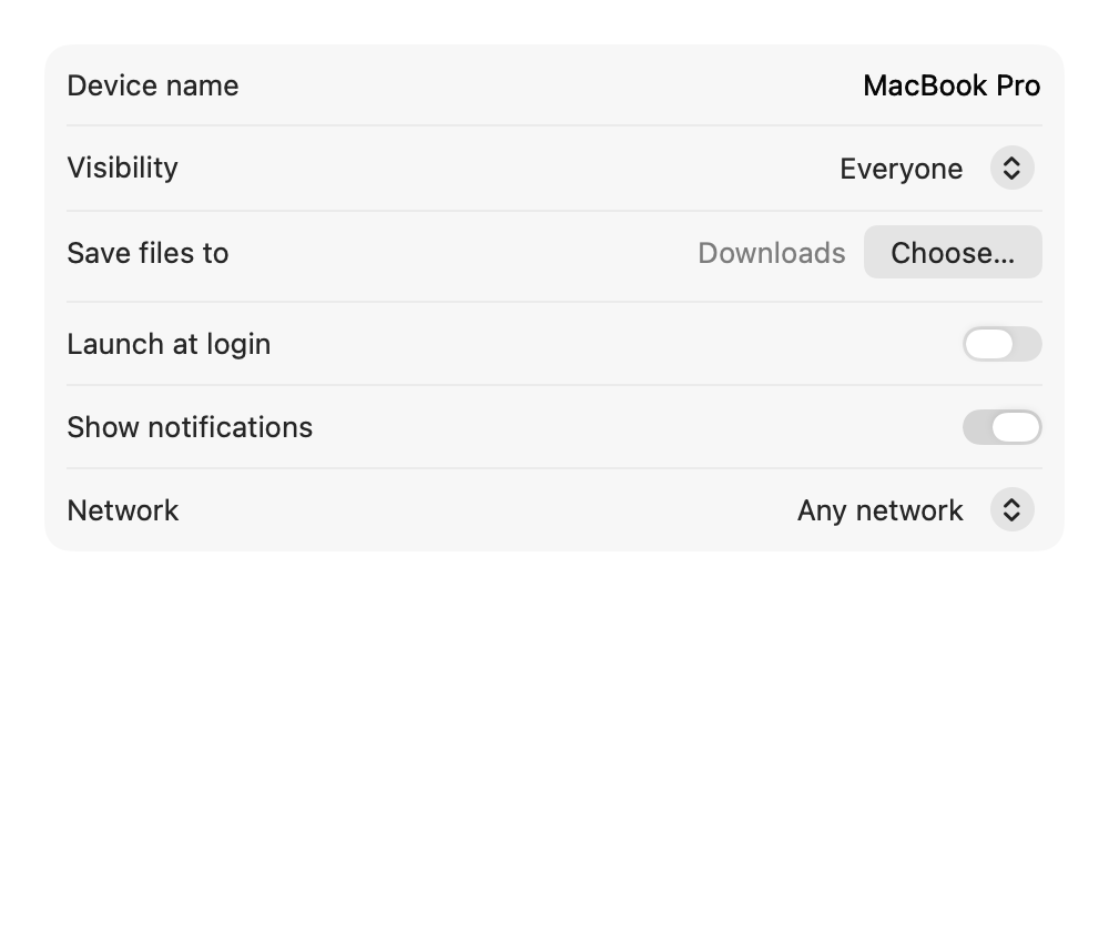 General settings